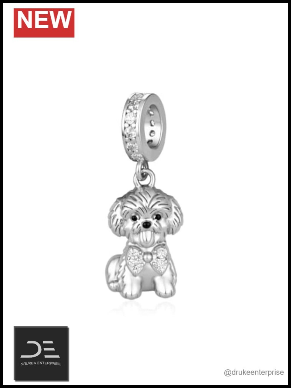 Sterling Silver Dog Breed Charm for Women, Bichon Frise Jewelry Gift